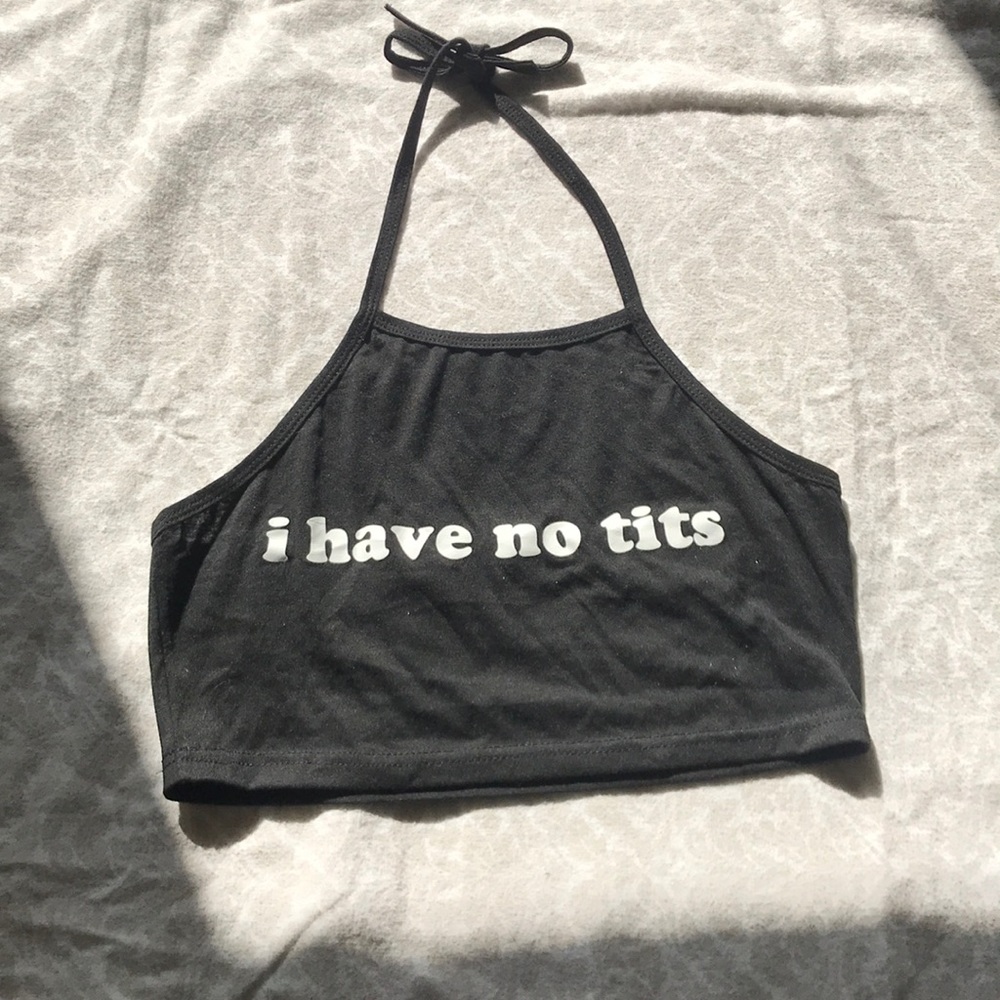 Graphic black crop top